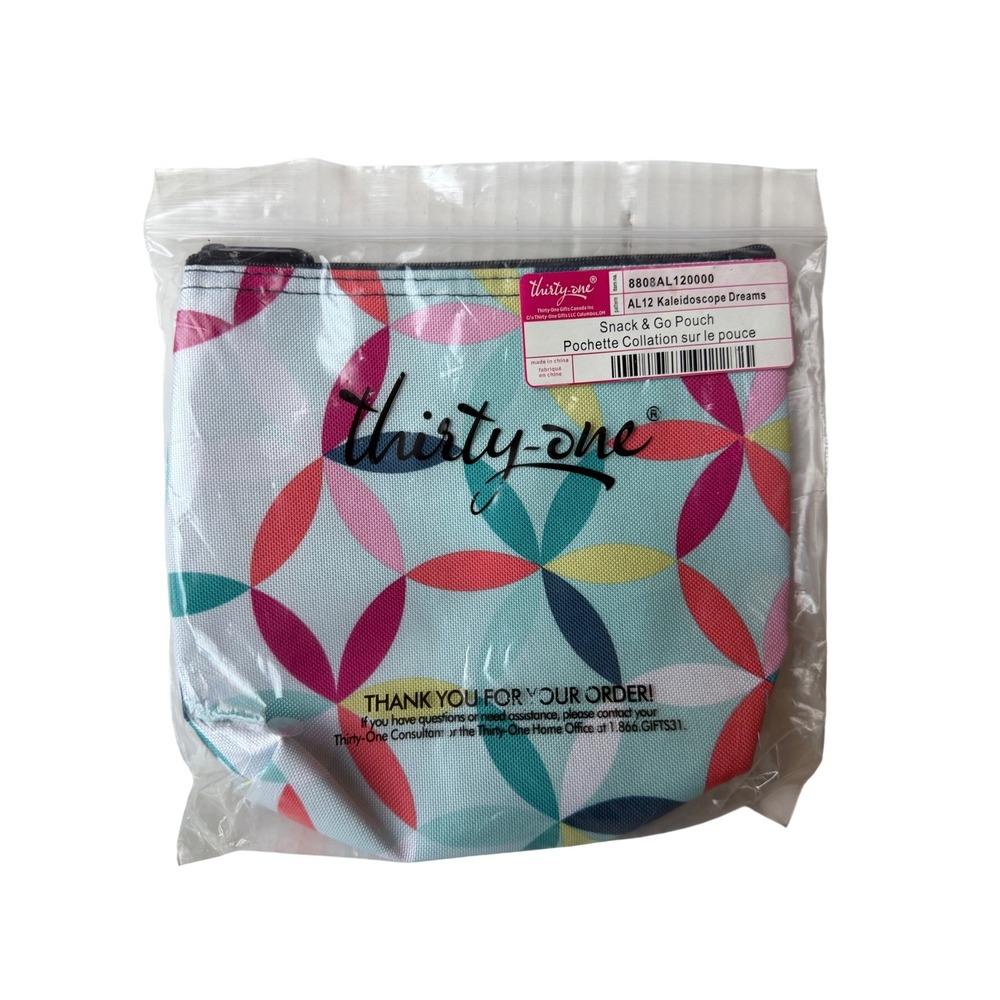 Thirty-One Snack & Go Pouch Kaleidoscope Dreams 8808AL120000 Zippered Food Bag